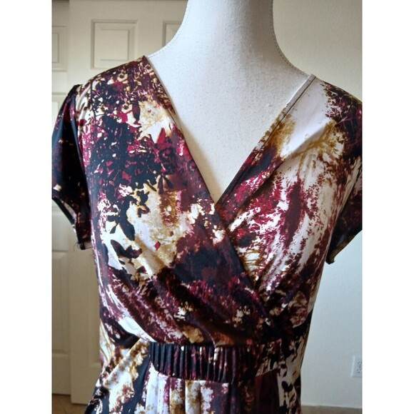Worthington Women's Medium Floral Wrap V-Neck Babydoll Blouse Multicolor Y2K - Picture 6 of 14